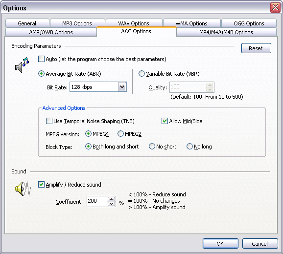 AAC Options